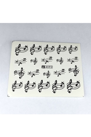 Müzik Nota Sol Anahtarı Tırnak Süsleme Dövmesi Vinil Sticker Çoklu Dövme Etiket 6x5.5cm