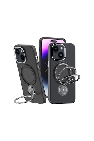Ally İphone 15 Plus İçin Magsafe Uyumlu Standlı Manyetik Silikon Kılıf- 5775