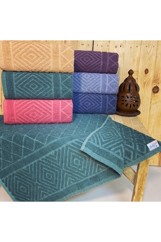 Bimar Bukle Jakarlı Soft Pramit Desenli El Ve Yüz Havlusu 50 X 90 Cm X 6 Adet Çok Renkli