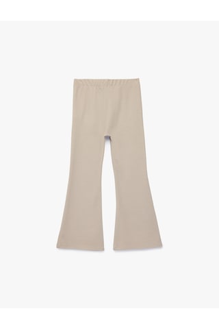 Koton İnterlok Viskon Karışımlı Slim Fit Normal Bel İspanyol Paça Tayt Bej 6skg40125ak Ekru