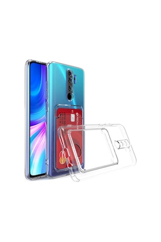 Xiaomi Redmi Note 8 Pro Kılıf Kartlıklı Şeffaf Zore Setra Clear S Renksiz