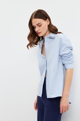 Stella Pulvis Mavi Çift Yaka Detaylı Oxford Gömlek Mavi