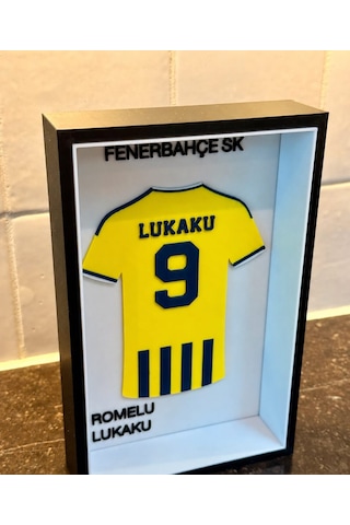 Romelu Lukaku Futbol Forma Tablo Masa Dekoru Çerçeveli Pla Baskı 22 X 14cm