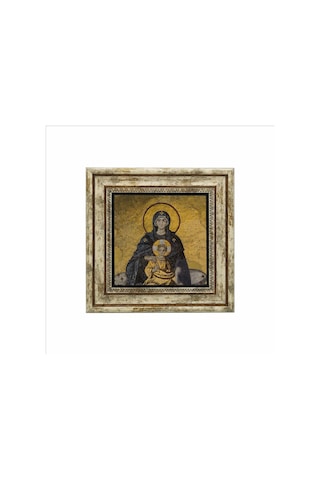 Ayasofya- Meryem Ve Isa Mozaiği Baskılı Taş Tablo 25x25