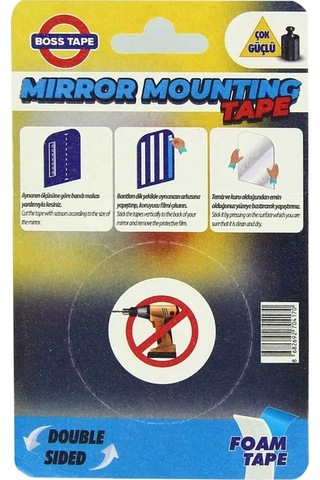 Boss Tape 4170 Çift Taraflı Köpük Ayna Montaj Bandı 19mmx2m