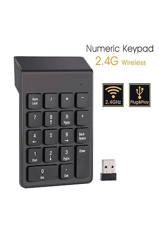 Molix Mx-1515 Kablosuz Usb Numpad Numerik Keypad Klavye - 2.4ghz Sessiz Ve Ergonomik Sayısal Tuş Takımı Siyah