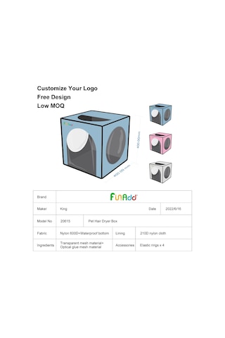 Funadd Pet Banyo Kurutma Kutusu Taşınabilir Katlanır Kurutma Kafesi, 5kg'a Kadar Evcil Hayvanlar İçin Uygun Pembe