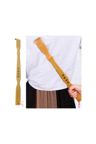 Fosenze Bambu Ve Ahşap Gövde Masaj Aleti - 18 İnç Uygun Kullanimlı Itch Relief Stick