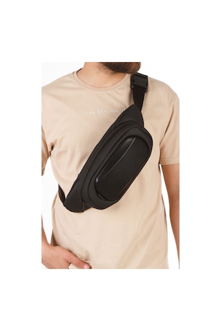 Siyah Günlük Çapraz Bel Ve Omuz Çantası Pos Makinası Uyumlu Çapraz Çanta Siyah