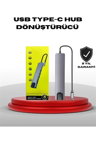 Znv Zenvia Mey İthalat 4k Hdmı Çıkışlı, Gigabit Ethernet'li Usb C Çoklu Port Hub Znv2025 Cmn