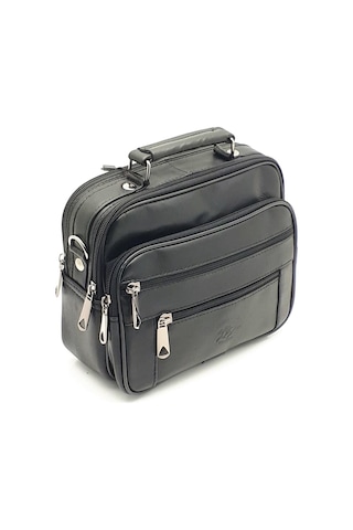 NEWİSH POLO HAKİKİ DERİ POSTACI KASALI EL OMUZ ÇANTASI YAN BÜYÜK Siyah