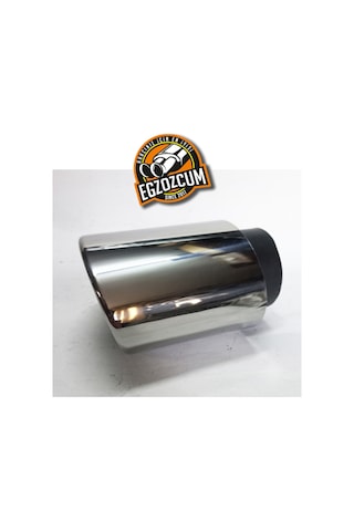 60 Mm Tekli Krom Oval Yassı Kesik Sessiz Egzoz Ucu Eksoz 1 Adet--egzozcum
