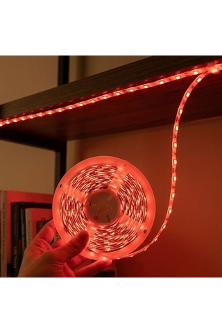 Buffer Kırmızı Led Şerit 5m 60 Led/m 12v 14.4w Güçlü 3 Çipli Işık Şerit Led