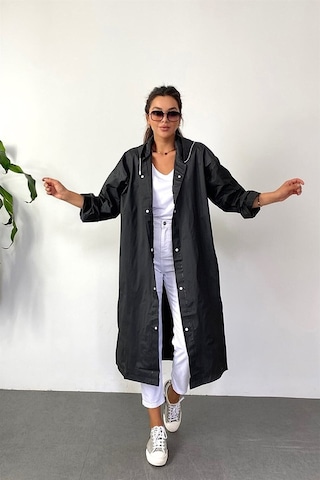 Marlux M21M Unisex Kapüşonlu Çıtçıtlı Eva Yağmurluk - Siyah