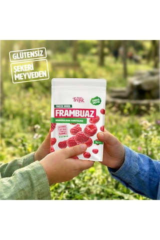 Dondurularak Kurutulmuş Frambuaz 18 G Freeze Dried Meyve Cipsi Çıtır Meyve Kurusu 12 Adet