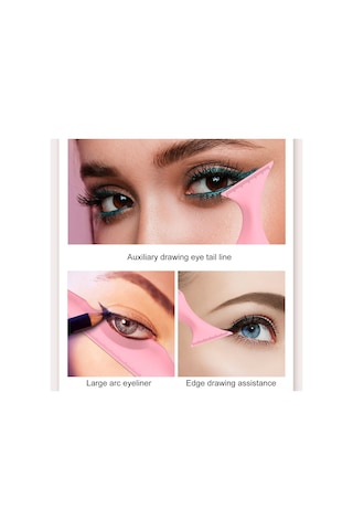 Gajeena Pembe Silikon Makaj Şablonu Göz Kalemi, Kaş Ve Ruj İçin Pratik Yardımcı