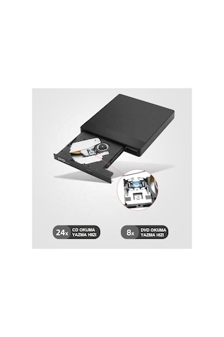Lexroo Harici Dvd-rw Usb 3.0 Sürücü, Cd/dvd Yazıcı Okuyucu, Taşınabilir Optik Disk Drive