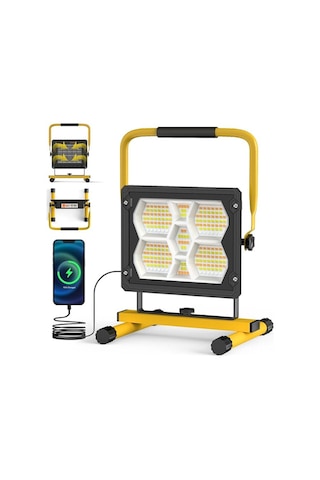 River World Powerbank Projektör 400 Ledli Solar Güneş Enerjili Çok Renkli