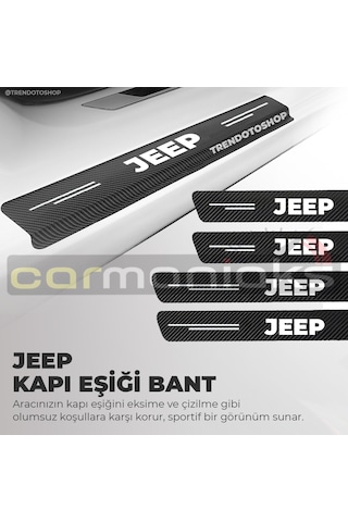 Jeep Uyumlu Karbon Kapı Eşiği Folyo 4'Lü Set