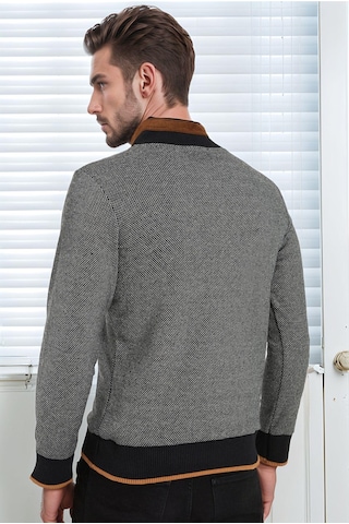 9039 Dewberry Erkek Sweatshırt-siyah-beyaz Siyah - Beyaz