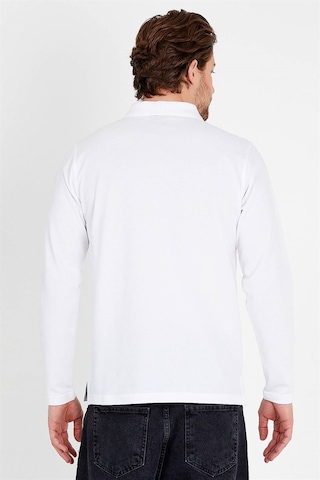 JAHR MARC Uzun Kollu Beyaz Erkek Polo Yaka T-shirt Beyaz