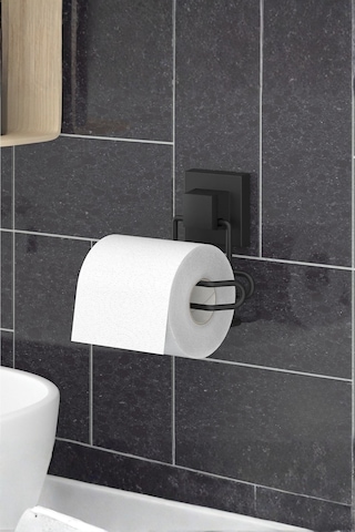 Tekno Tel Ef-271 Siyah Tuvalet Kağıtlık Yapışkanlı/vidalı Deliksiz Metal Wc Kağıt Tutucu Siyah
