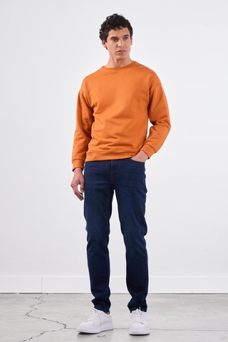 Dufy Kiremit Bisiklet Yaka Regular Fit Erkek Sweatshirt Kiremit