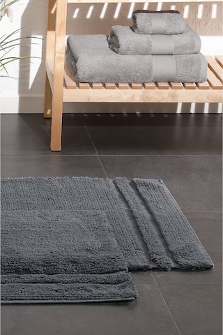Yataş Bedding Felicia Banyo Paspası Seti - Antrasit (50x60 cm + 60x100 cm) Antrasit