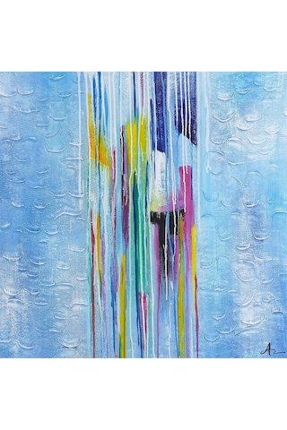 Soyut Kabarma El Yapımı Yağlı Boya Tablo 95x94cm