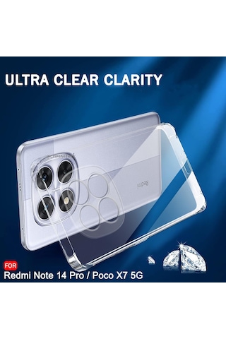 Xiaomi Redmi Note 14 Pro 5g Kılıf Kamera Korumalı Şeffaf Silikon