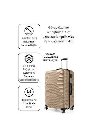 G&d Polo Suitcase Abs Gold Büyük Boy Valiz 600.06-b