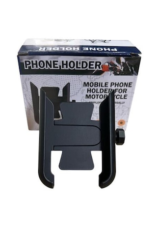 Ttr Motors Motosiklet Telefon Tutucu Demir-ayna Bağlantılı Siyah