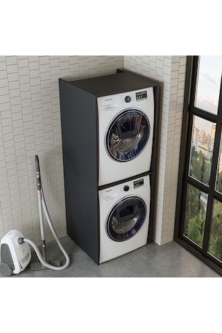 Roomart Banyo Çamaşır ve Kurutma Makinesi Dolabı Antrasit