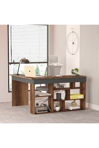 Robin Home Boston Kitaplık Raflı L Bilgisayar & Çalışma Masası