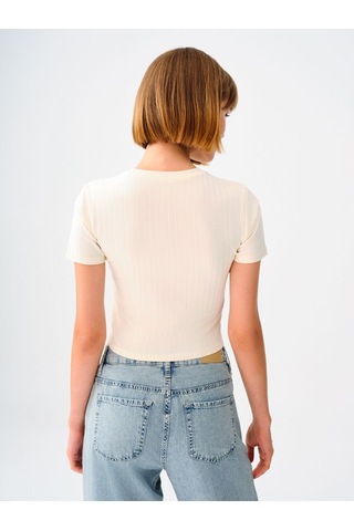 LOFT Fitted Kadın Tshirt K.kol Lf2034945 Q1.v1 Ekru