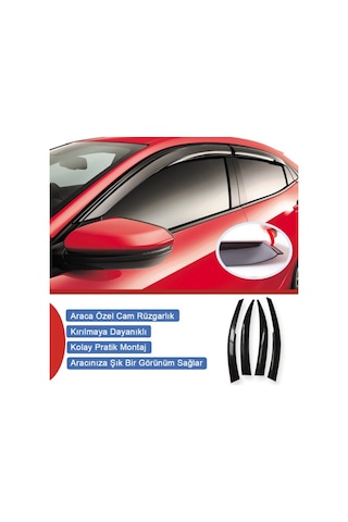 Cam Rüzgarlığı Toyota Corolla 2013-2017 Mügen Tip Piano Black