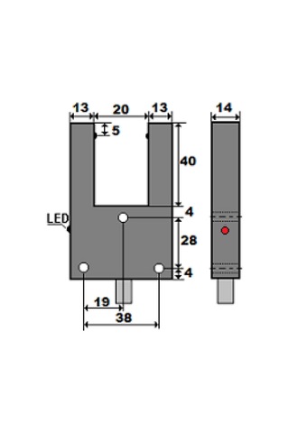 Mefa Mf20-y40a-pg ,çatal/20mm Pnp-no/nc 4-kablo Çatal İplik Sensör