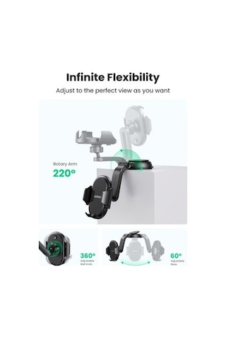 Ugreen Vantuzlu Torpido Üstü Mekanik Telefon 04 Dokuz Parçalı Set