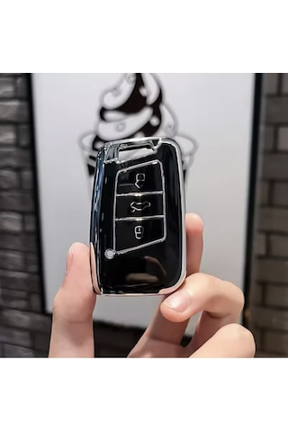 Seat Ateca Sustasız Anahtar Kılıfı Siyah-silver