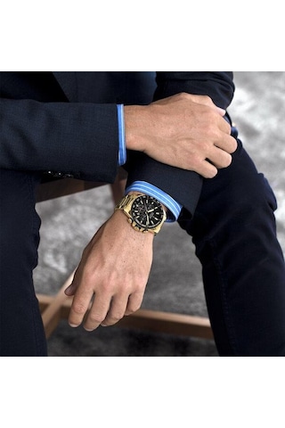 Festına F20634/5 Tımeless Chronograph Erkek Kol Saati Altın