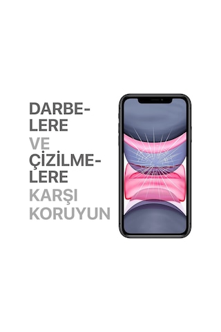 Apple iPhone Uyumlu 11/xr Için Ekstra Güçlü Tam Koruma Sağlayan Lazer Kesim Premium Ekran Koruyucu
