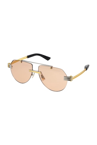 Bottega Veneta 1342s 002 59-13 Unisex Güneş Gözlüğü Altın