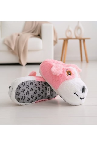 Papucumun Dünyası Unisex Yumuşak Taban Sevimli Köpek Panduf Yetişkin Ve Çocuk Kız Ve Erkek Panduf Pembe