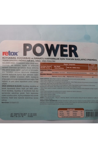 Retox Power Verim Düşüklüğü Için Hayvan Yem Katkısı-25 Kg