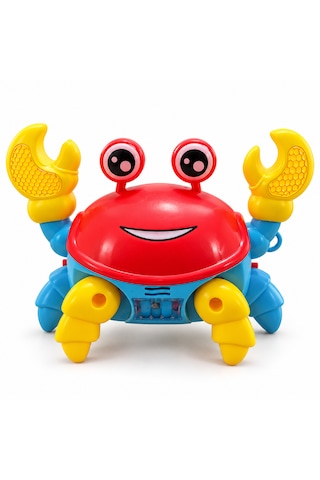 Pilli Işıklı Hareketli Yengeç Oyuncak 20x15 Cm Yengeç Bebek