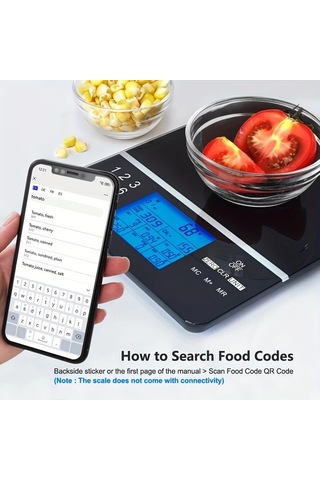 Dashanshop 1 Adet Besin Ölçeği Siyah Temperli Cam Abs Dijital Kalori Makro Besin Analizörü Cam Kase Gıda Tartım Sağlıklı Beslenme Mutfak Aleti -