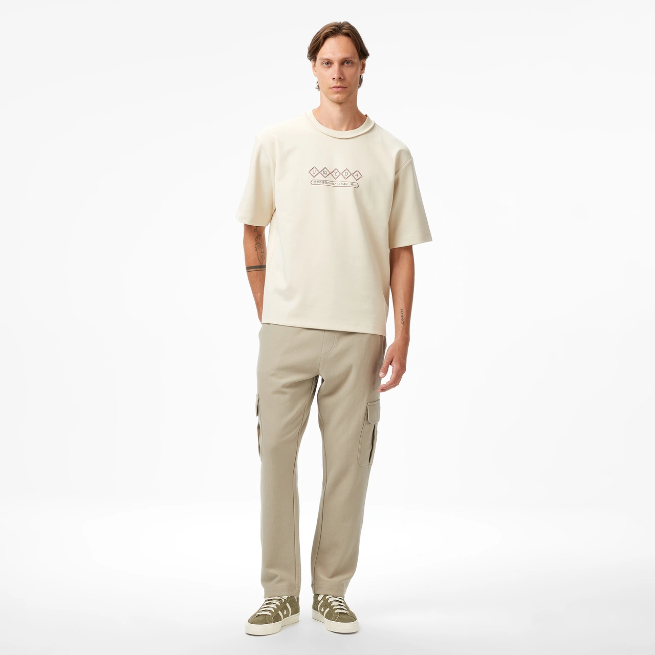 United4 Unıted4 Classic Erkek Krem T-shirt Mıchı Krem