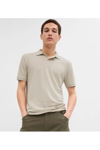 Gap Logo Pike Polo Yaka T-shirt 586306000 Kısa Kol Tişört Erkek T-shirt Bej