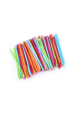 Tineke 25 Adet 6 Renk 9 Cm Karışık Plastik Yün Iğnesi, Çocuklar Için Eğitici Iğne