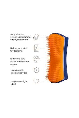 Pet Teezer Detangling Small Navy/orange Lacivert Turuncu Köpek Bakım Fırçası
